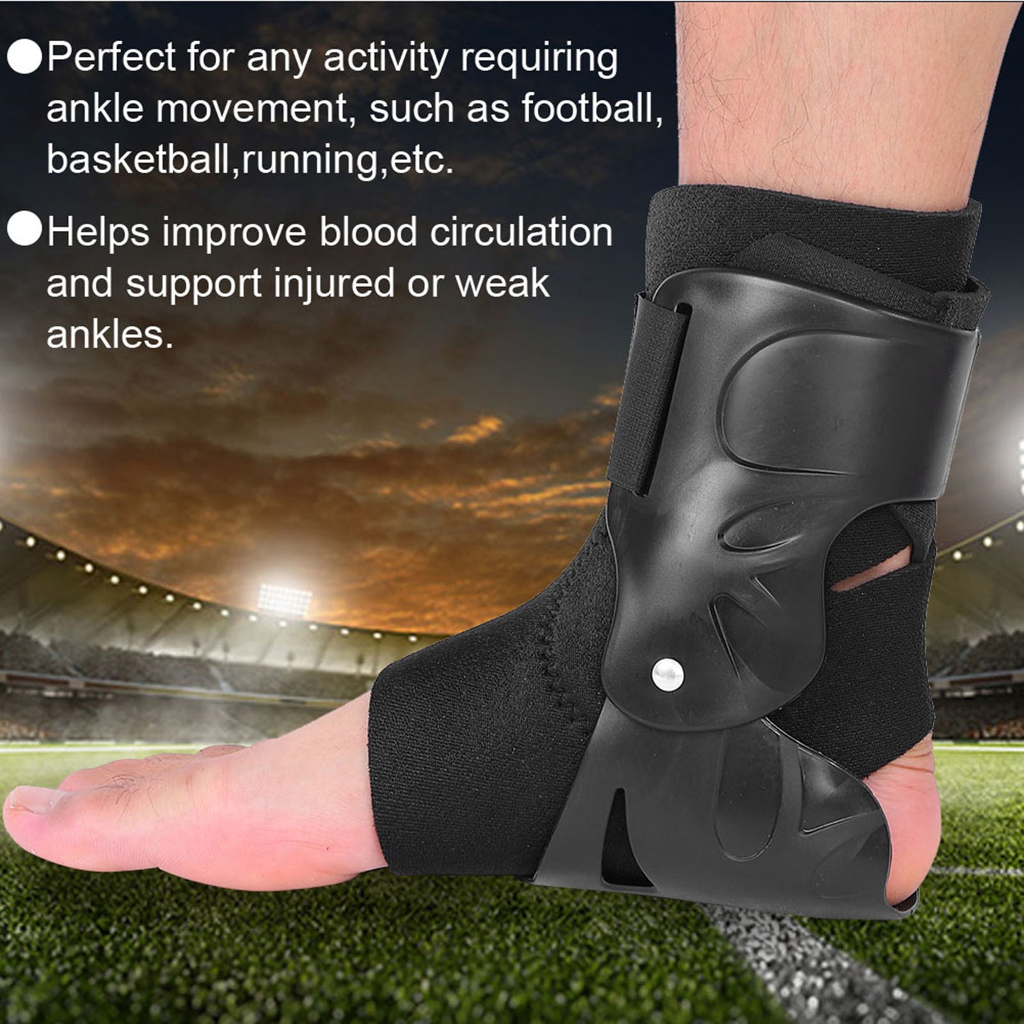 Compression Ankle Support Brace Breathable Foot Guard Strap Elastic Ankle Support Foot Brace Black  1