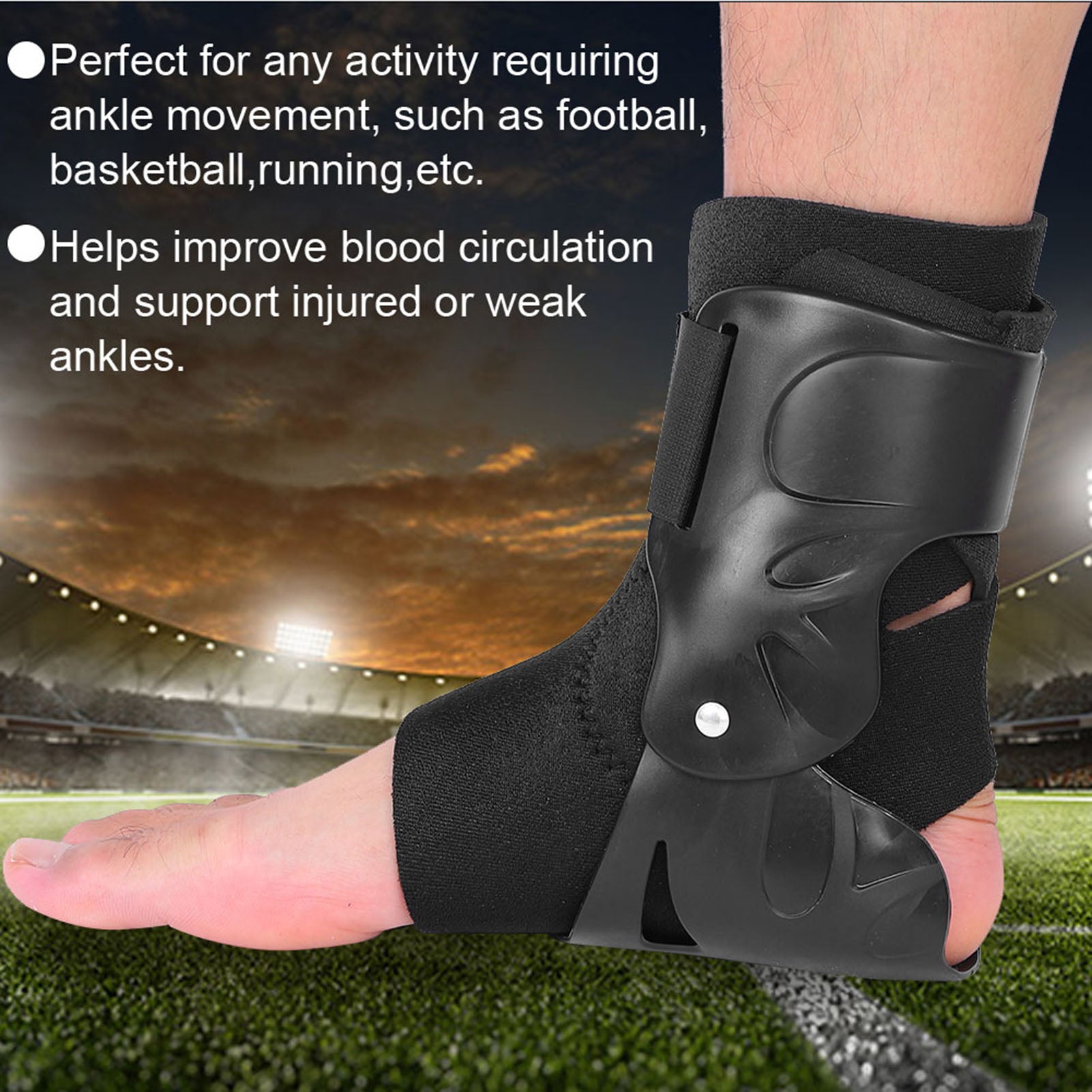 Compression Ankle Support Brace Breathable Foot Guard Strap Elastic Ankle Support Foot Brace Black  1