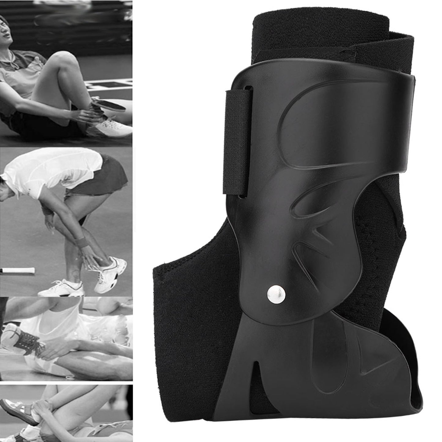 Compression Ankle Support Brace Breathable Foot Guard Strap Elastic Ankle Support Foot Brace Black  3
