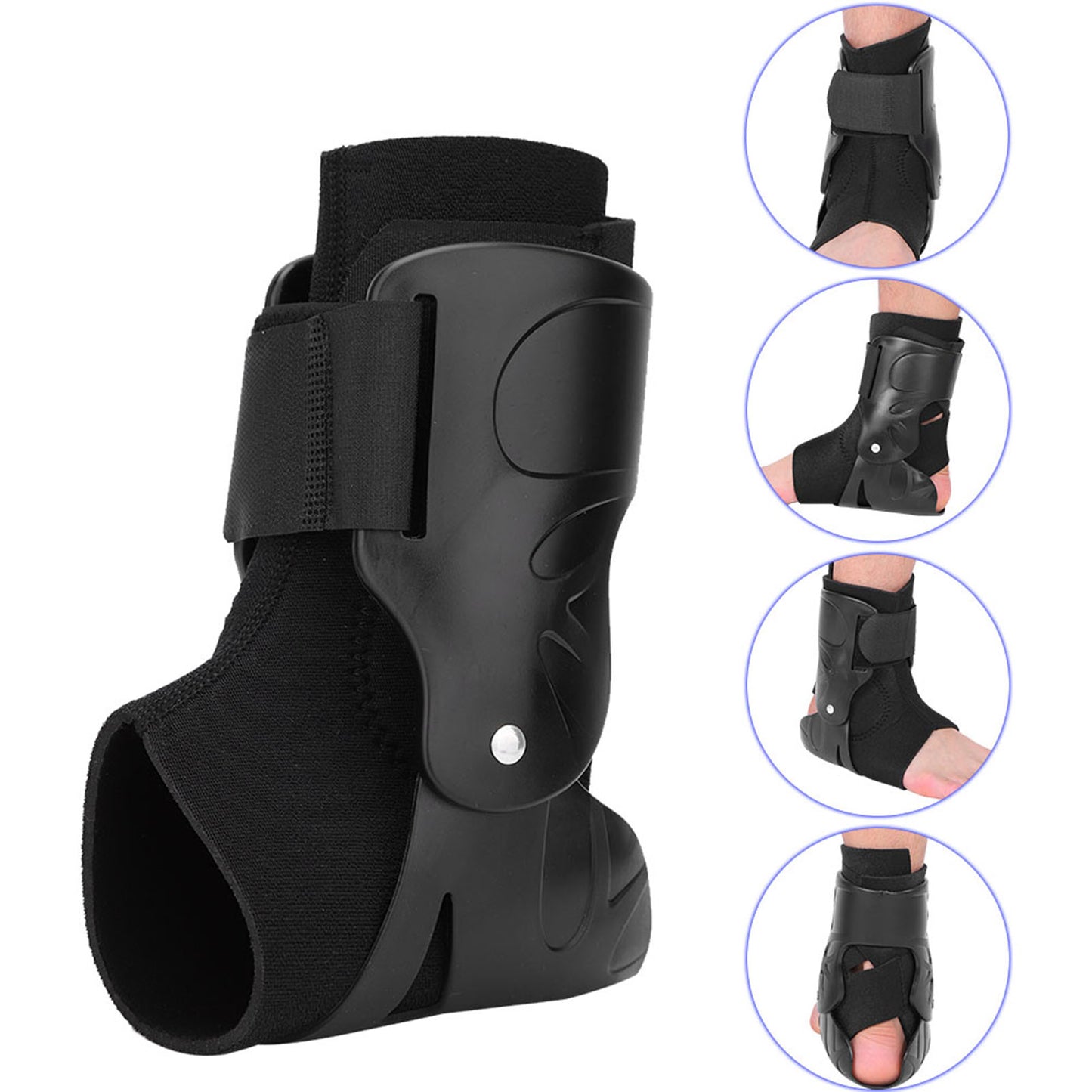 Compression Ankle Support Brace Breathable Foot Guard Strap Elastic Ankle Support Foot Brace Black  4