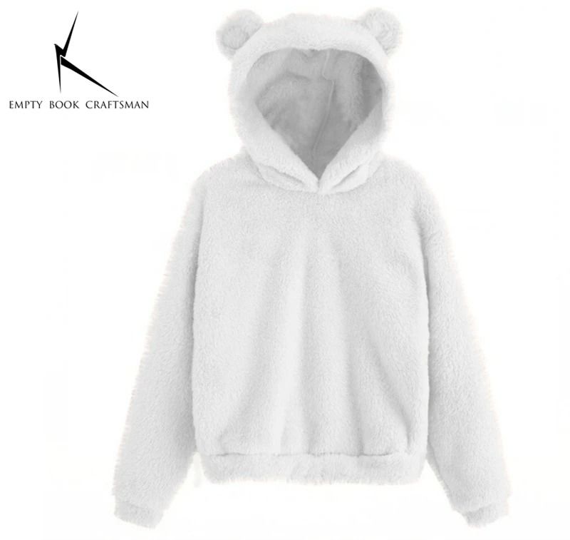 Plush Rabbit Ear Hoodie For Women  Warm Long Sleeve Winter Sweatshirt With Cute Ears 14