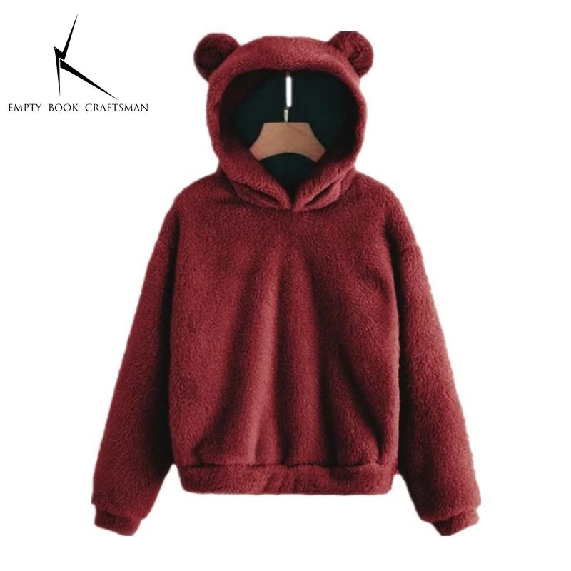Plush Rabbit Ear Hoodie For Women  Warm Long Sleeve Winter Sweatshirt With Cute Ears 19