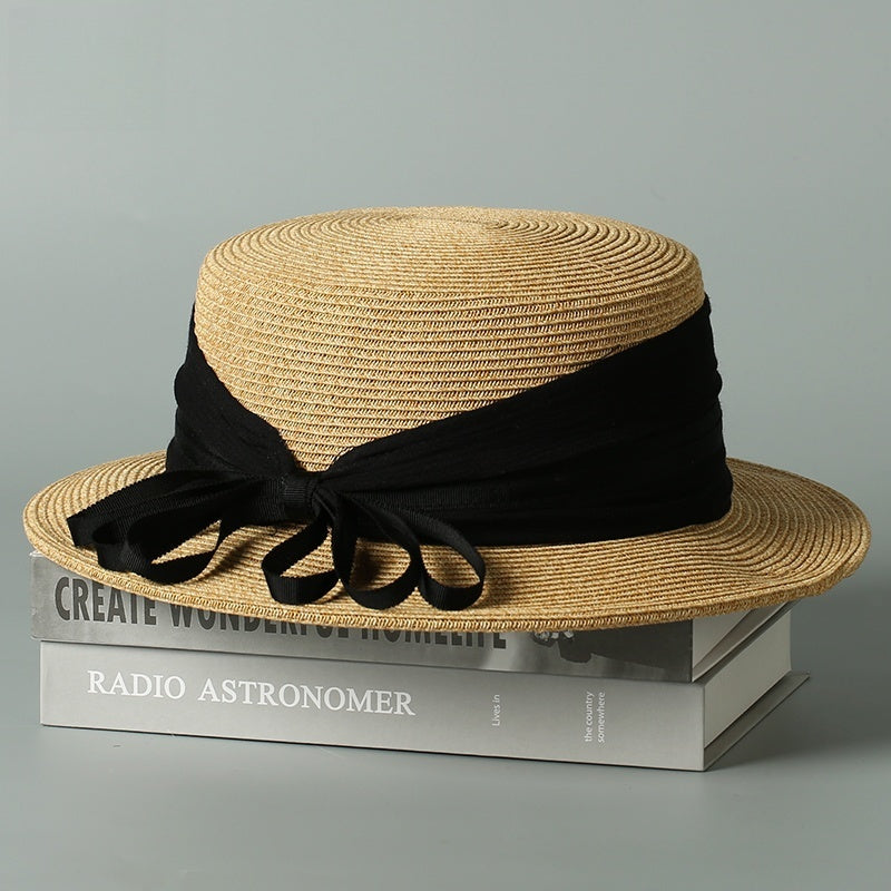Beach Sun Visor Farmers Straw Hat, Fashion Design Natural Paper Flat Hat, Photography Hat with UV Protection