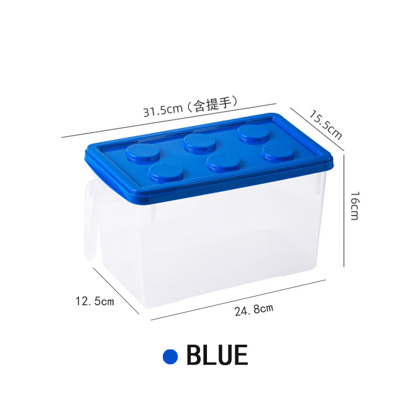Kids Building Block Storage Box with Handle, Stackable Toy Organizer, Dust Proof Container for Household Toy Storage