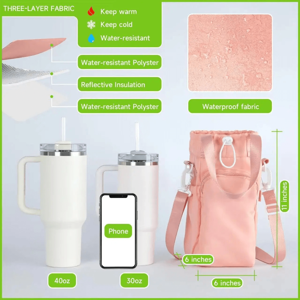 TrailGuard Waterproof Insulated Water Bottle Pouch With Adjustable Strap 3