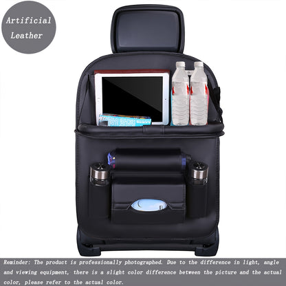 Upgrade Your Car with This Luxurious PU Leather Storage Bag and Tray, Organize Snacks, Toys & Essentials