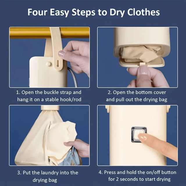 SwiftDry Mini Portable Foldable Electric Dryer With Intelligent Timer 3