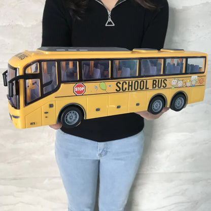 RC Large Electric Bus Model – Remote Control School & Tour Bus Toy with LED Lights