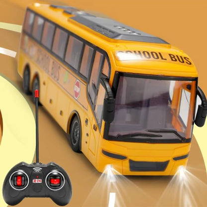 RC Large Electric Bus Model  Remote Control School  Tour Bus Toy With LED Lights 4
