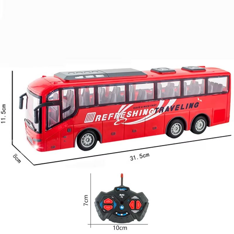 RC Large Electric Bus Model  Remote Control School  Tour Bus Toy With LED Lights 8
