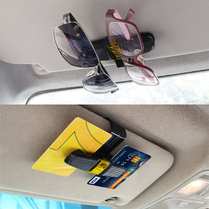 Vexverm Car Glasses Holder, Portable ABS Sunglasses Clip for Sun Visor, Universal Eyeglasses Case, Ticket, Card Clamp