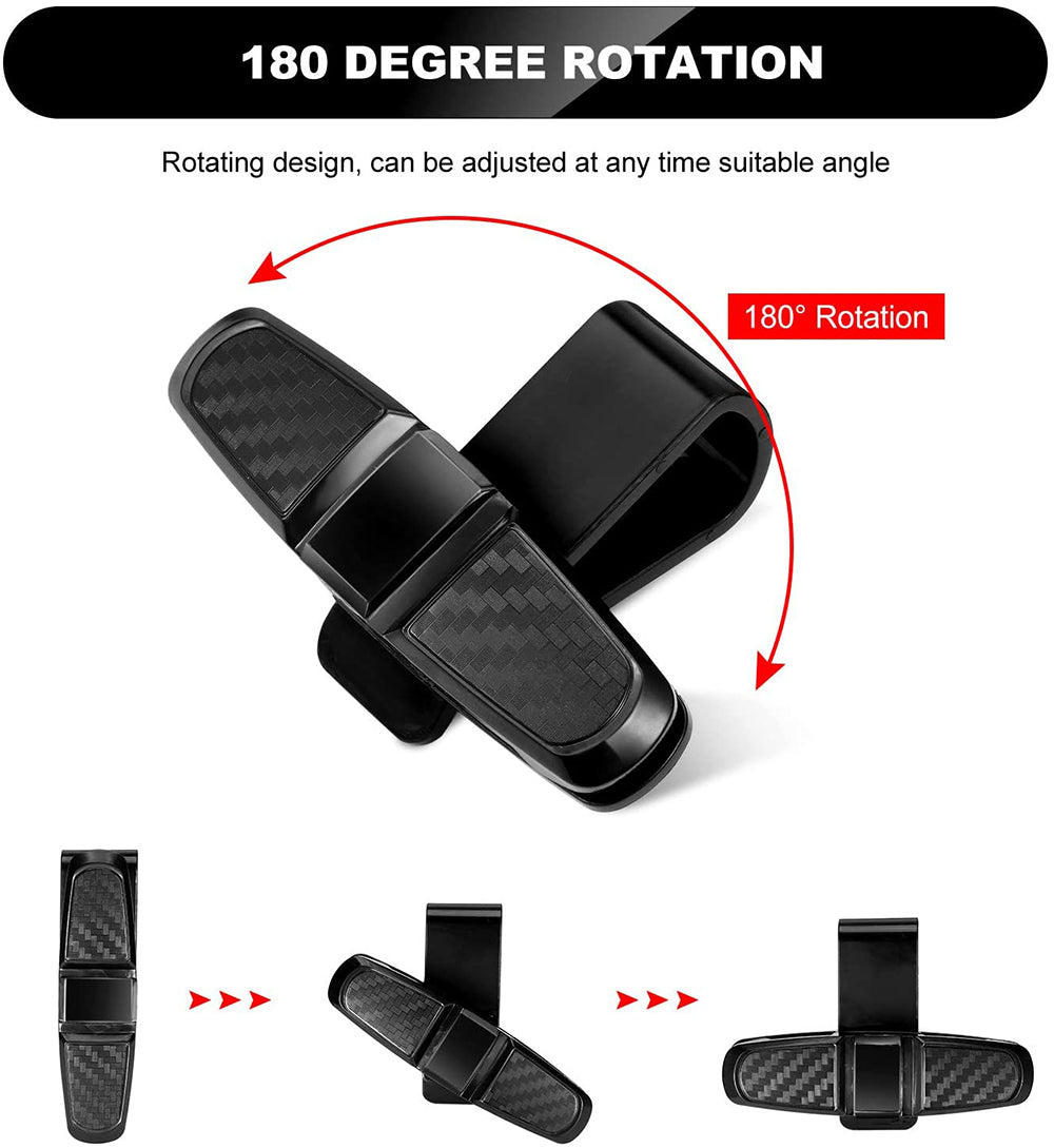 Vexverm Car Glasses Holder, Portable ABS Sunglasses Clip for Sun Visor, Universal Eyeglasses Case, Ticket, Card Clamp