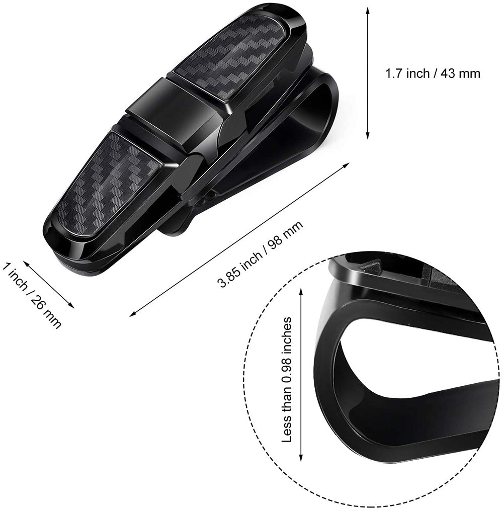 Vexverm Car Glasses Holder, Portable ABS Sunglasses Clip for Sun Visor, Universal Eyeglasses Case, Ticket, Card Clamp