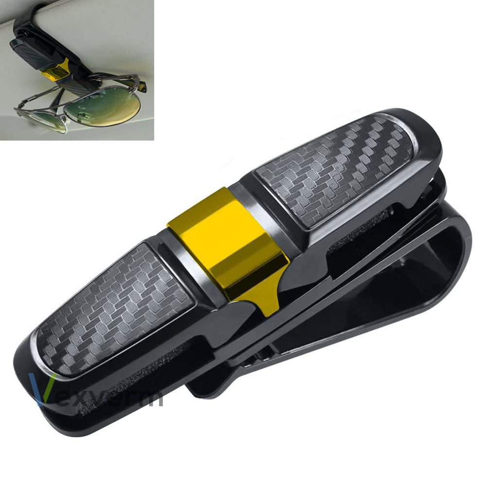 Vexverm Car Glasses Holder, Portable ABS Sunglasses Clip for Sun Visor, Universal Eyeglasses Case, Ticket, Card Clamp