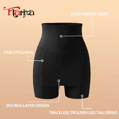 Flarixa High Waist Ice Silk Safety Shorts  Double Layer Traceless Protective Underwear For Women 4