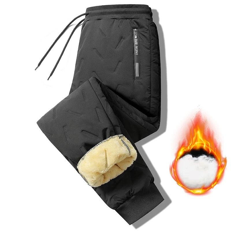 Winter Thickened Women Pants  Warm Plush StraightLeg Trousers With Drawstring Waist 1