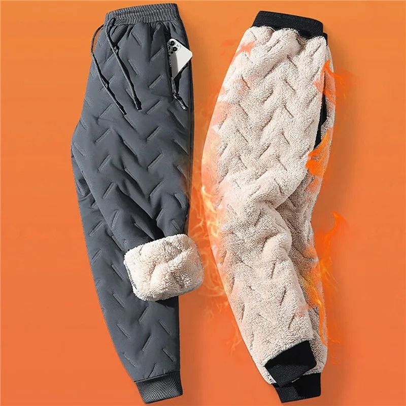 Winter Thickened Women Pants  Warm Plush StraightLeg Trousers With Drawstring Waist 5