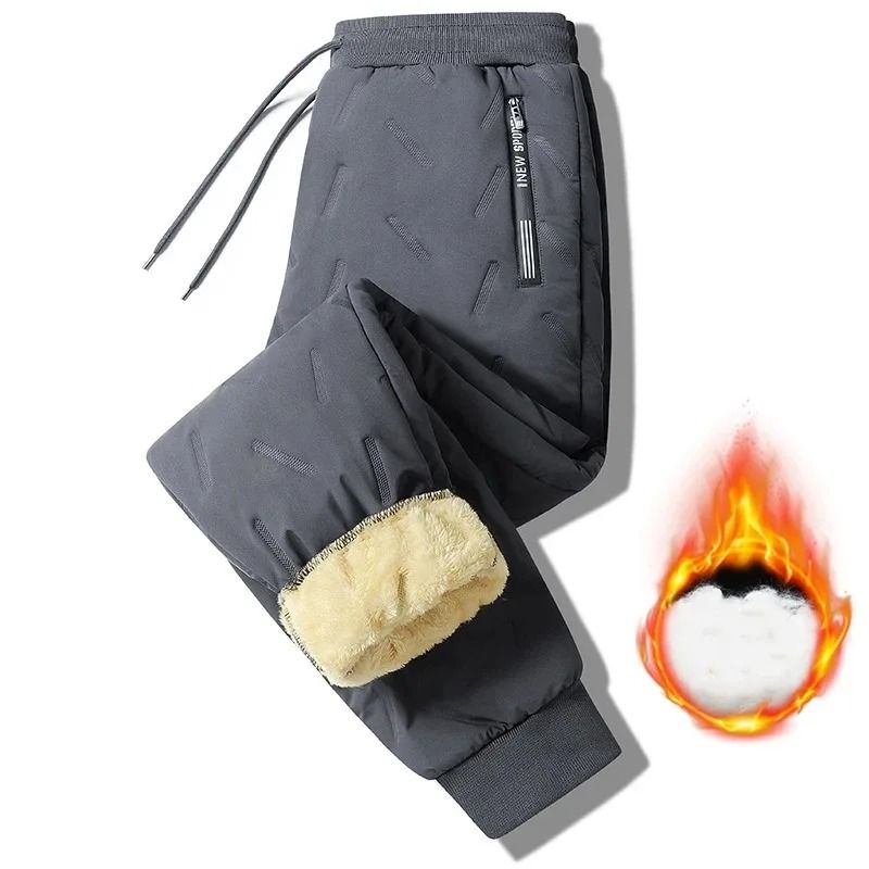Winter Thickened Women Pants  Warm Plush StraightLeg Trousers With Drawstring Waist 8