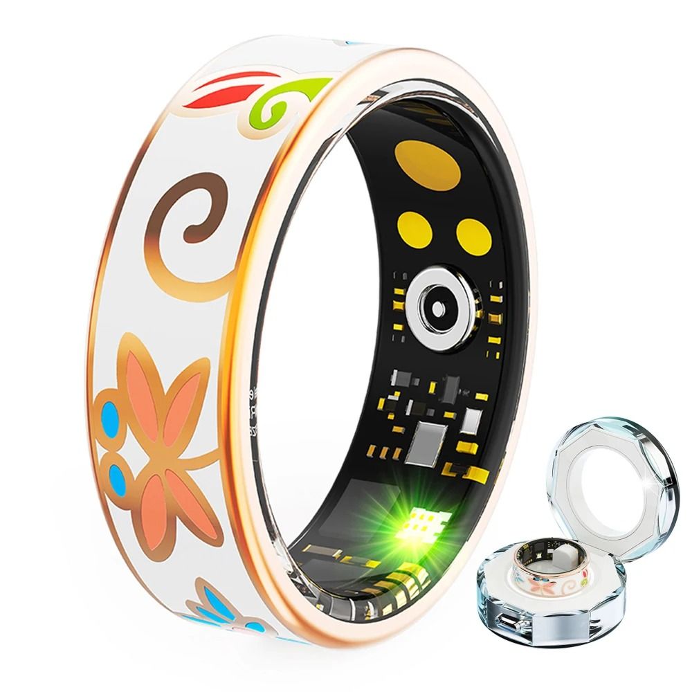 Color Enamel Smart Ring for Women with Sleep Monitoring and Health Tracking