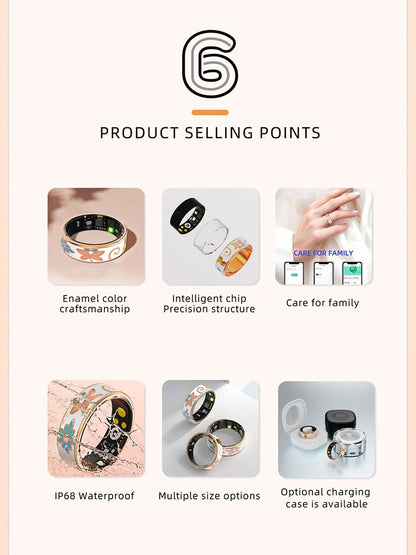 Color Enamel Smart Ring For Women With Sleep Monitoring And Health Tracking 1