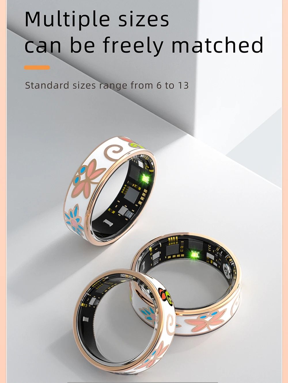 Color Enamel Smart Ring For Women With Sleep Monitoring And Health Tracking 2