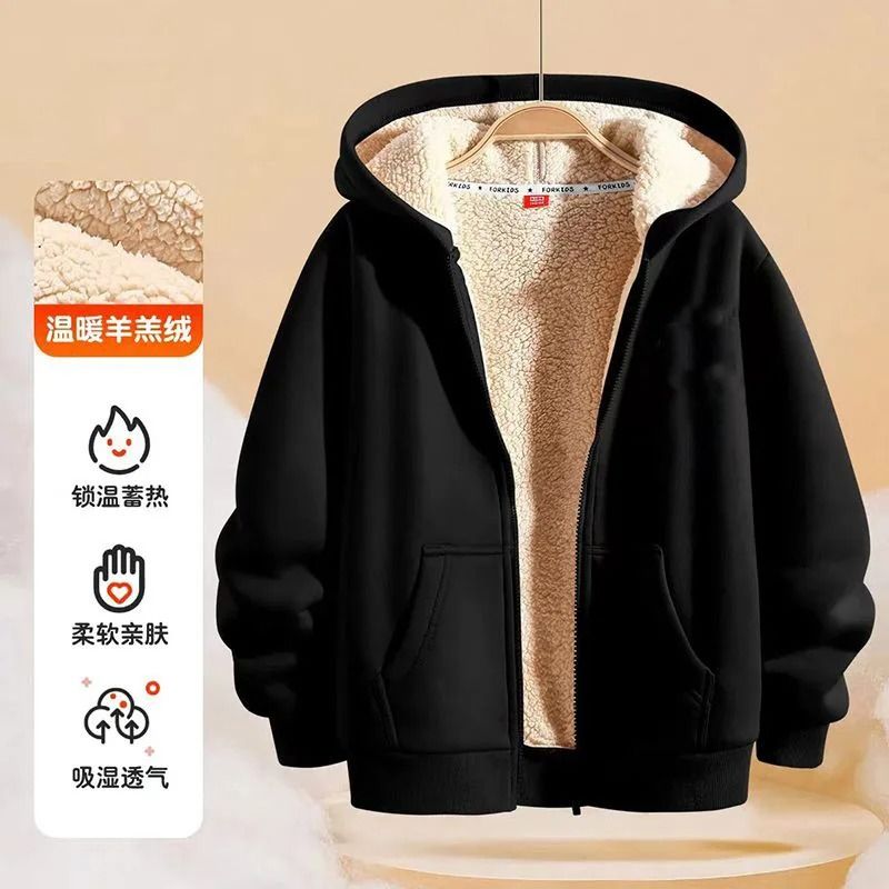 Kids Padded Lambwool Hooded Jacket 1