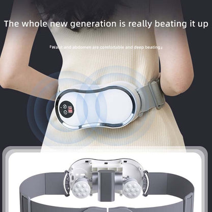 Electric Lumbar Massager, Rechargeable Percussion Massage, Belt with Vibration & Tapping, Remote Control for Relaxation