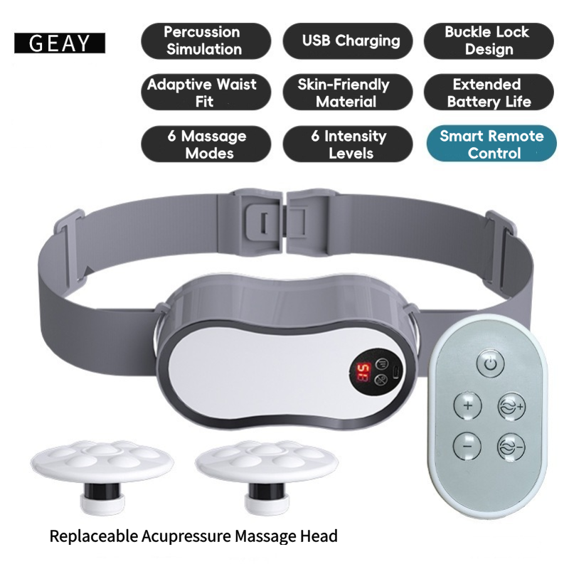 Electric Lumbar Massager Rechargeable Percussion Massage Belt With Vibration  Tapping Remote Contro 7