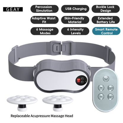 Electric Lumbar Massager Rechargeable Percussion Massage Belt With Vibration  Tapping Remote Contro 7