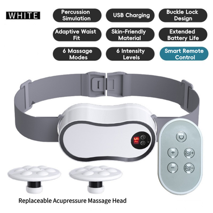 Electric Lumbar Massager Rechargeable Percussion Massage Belt With Vibration  Tapping Remote Contro 6