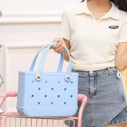 Mini EVA Waterproof Beach Bag for Women, Kids, Summer Storage Basket, Picnic Tote, Jelly Shopping Bag, Anti-Deformed Bag
