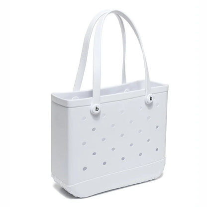 Mini EVA Waterproof Beach Bag for Women, Kids, Summer Storage Basket, Picnic Tote, Jelly Shopping Bag, Anti-Deformed Bag