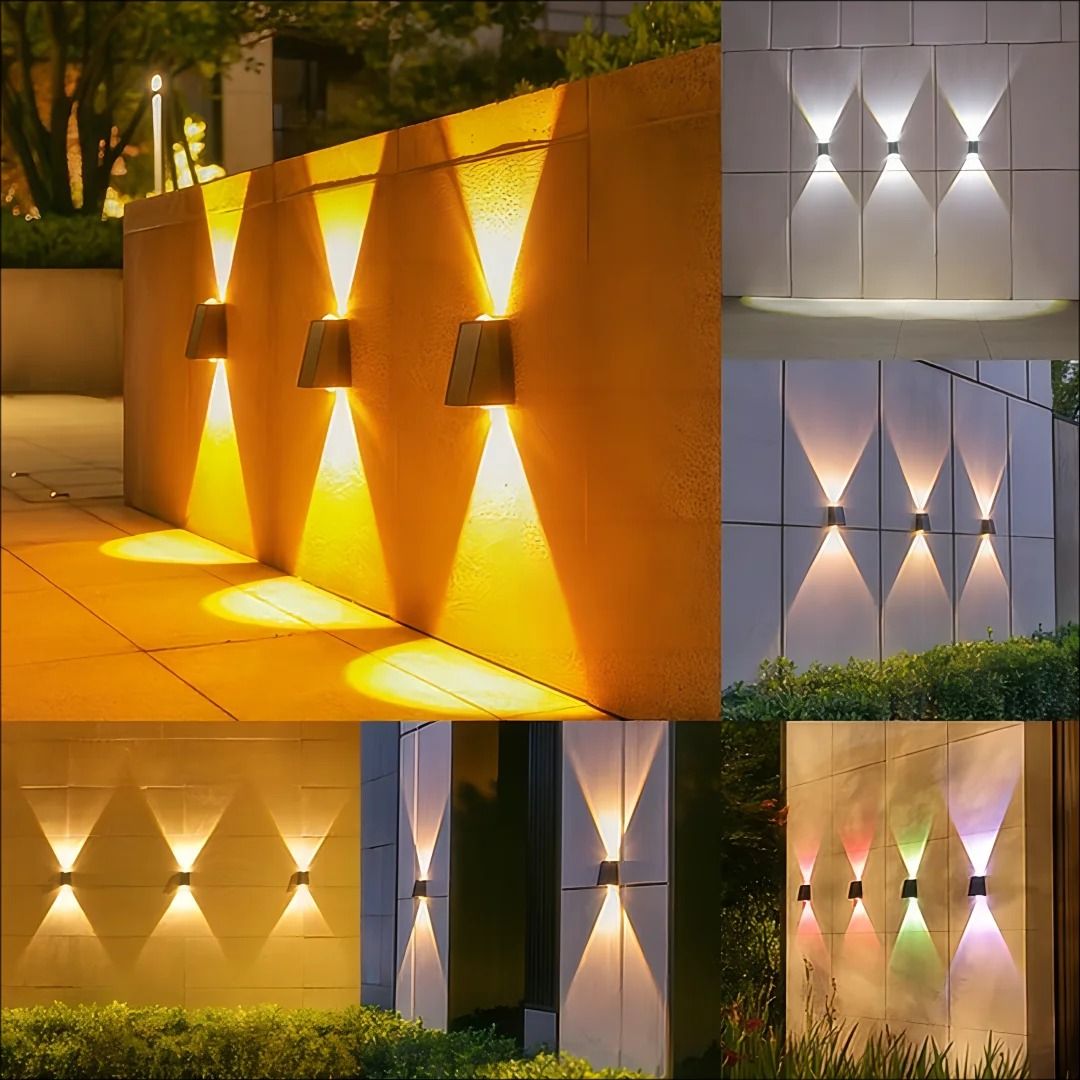 Solar Outdoor Wall Lamp with Up and Down Glow