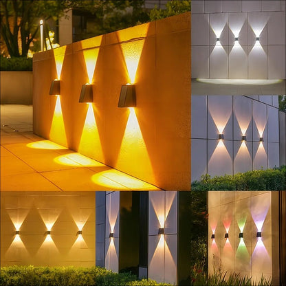 Solar Outdoor Wall Lamp with Up and Down Glow