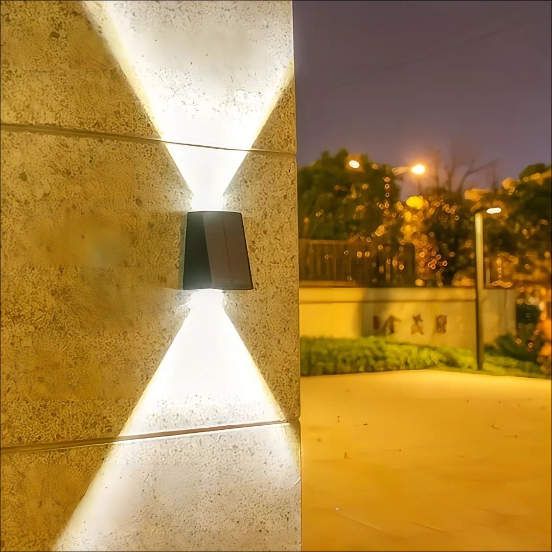 Solar Outdoor Wall Lamp With Up And Down Glow 1