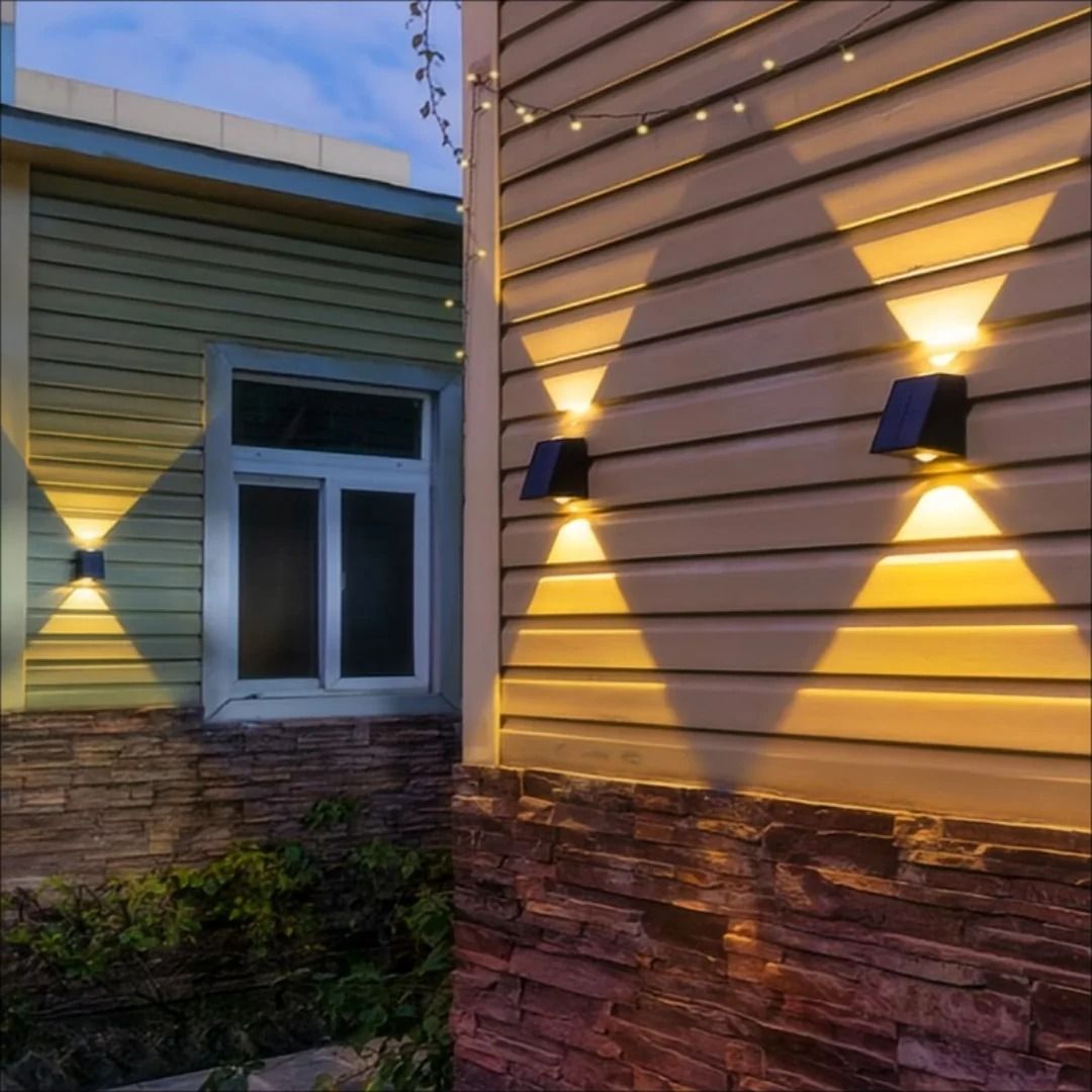 Solar Outdoor Wall Lamp With Up And Down Glow 3