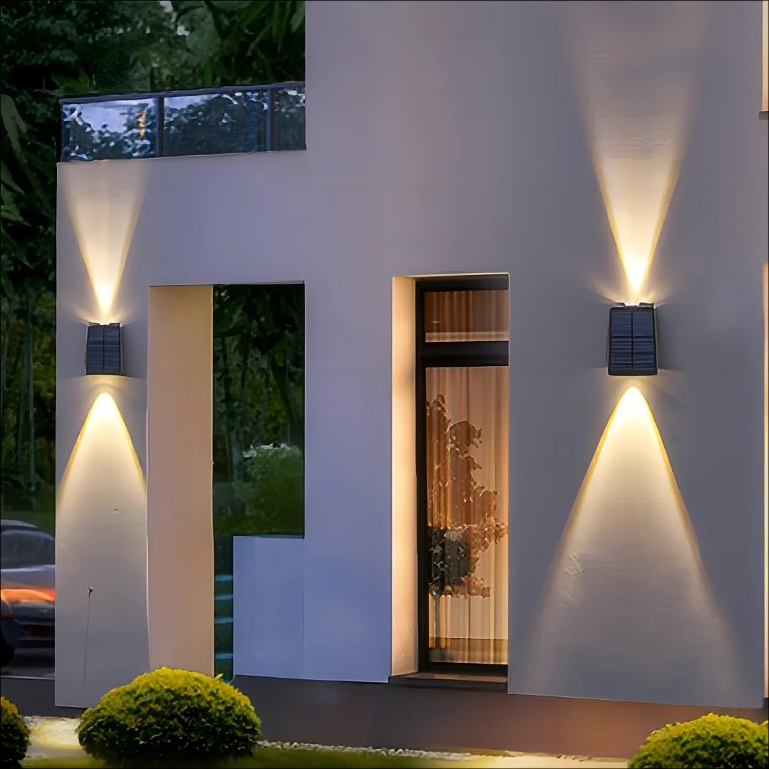 Solar Outdoor Wall Lamp With Up And Down Glow 4