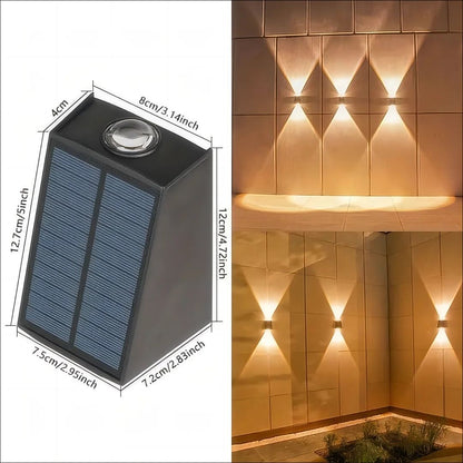 Solar Outdoor Wall Lamp With Up And Down Glow 6