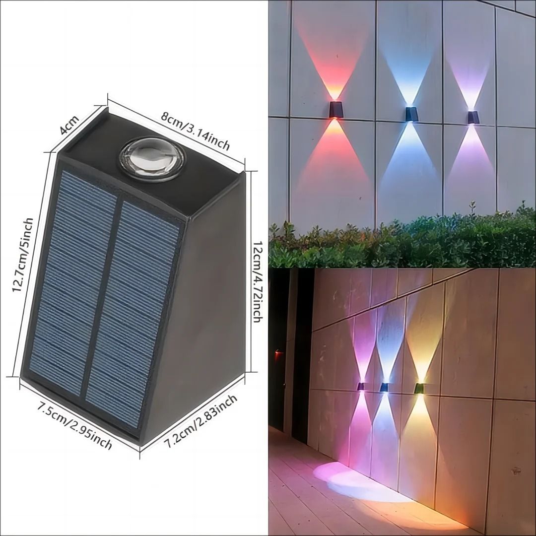 Solar Outdoor Wall Lamp With Up And Down Glow 7