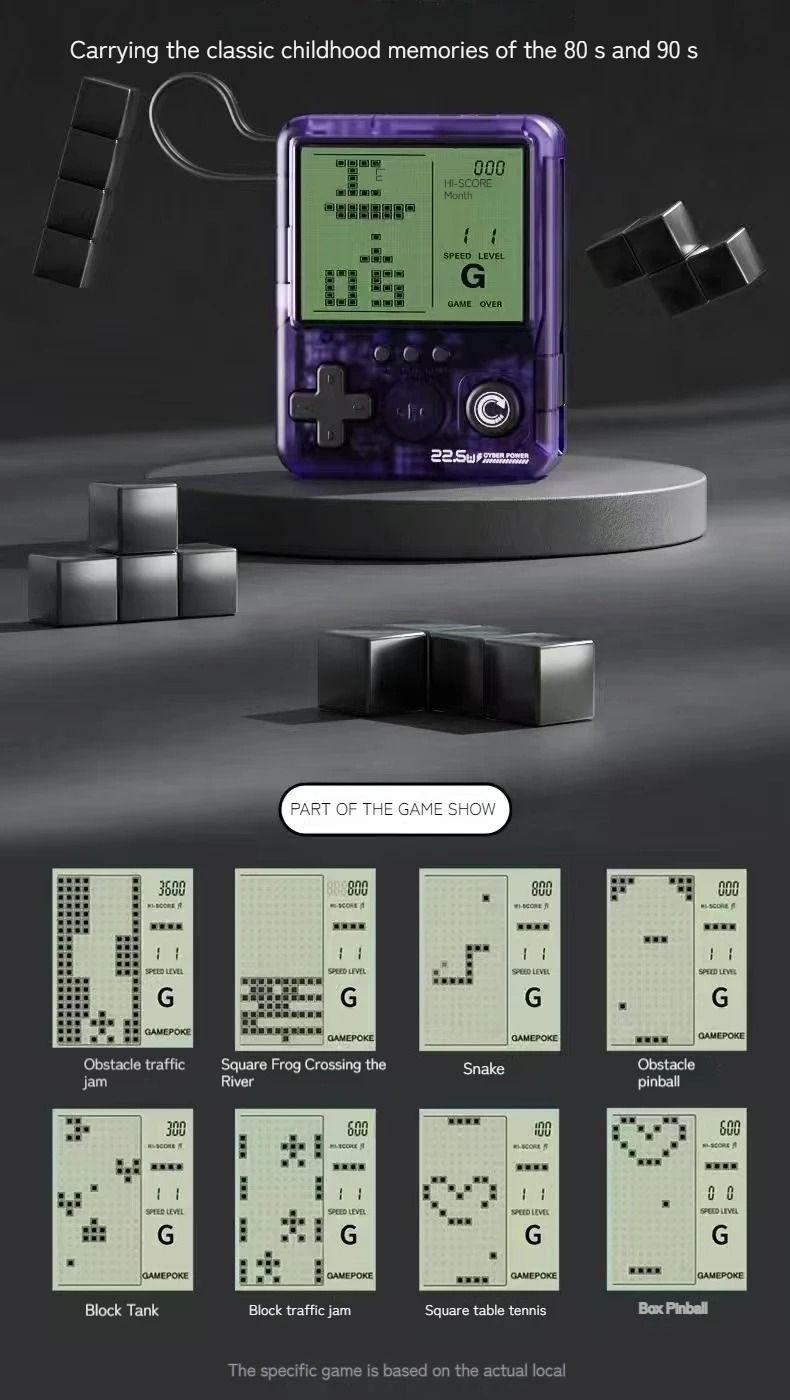 Classic Pixel Portable Game Console With Built In Power Bank 5