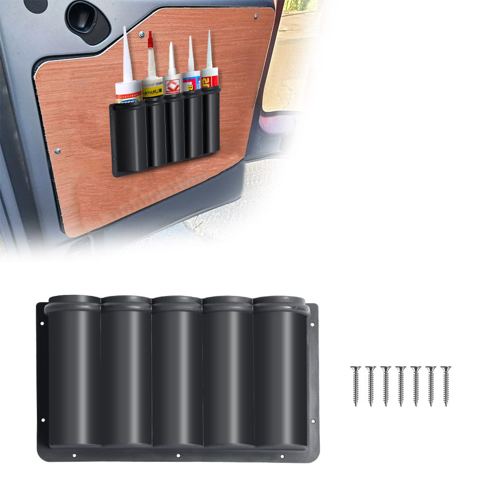 5-Tube Holder Silicone Sealant Mastic Caulk Adhesive Storage Box with Screws – Van Workshop & Garage Organizer Box