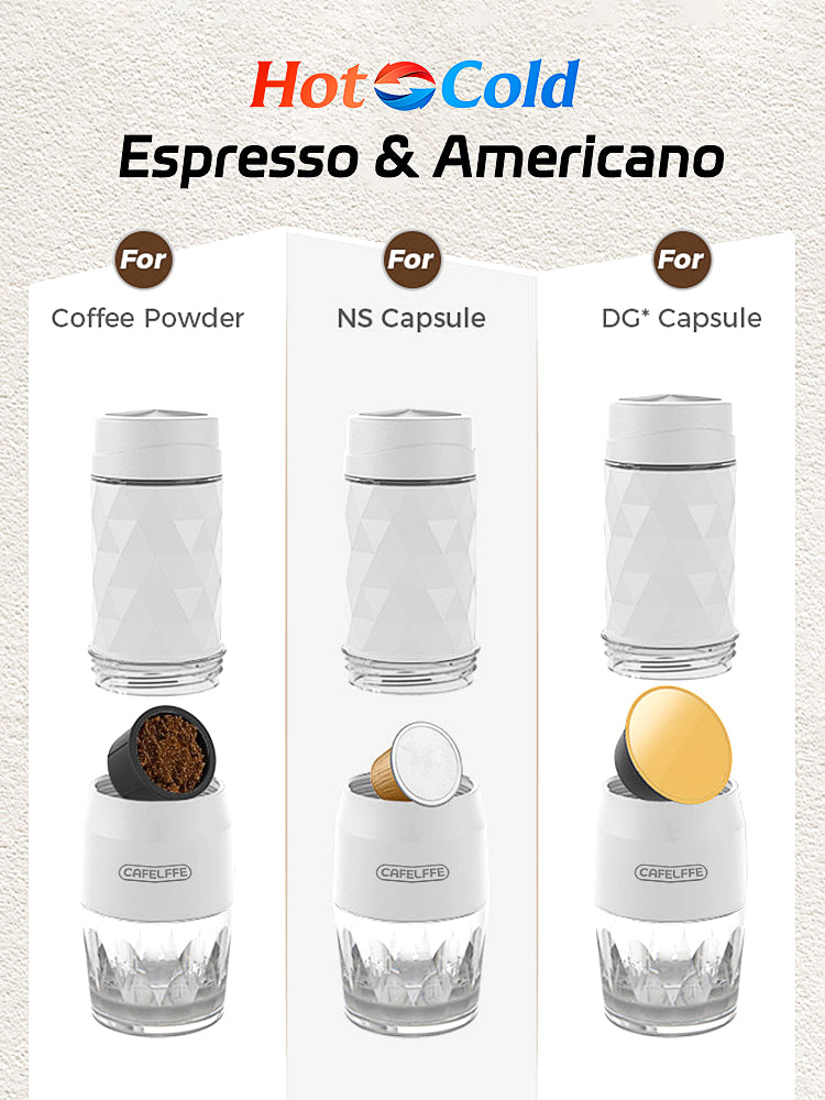 Cafelffe Portable Coffee Machine Hot  Cold Water Manual Espresso Maker For Capsule  Ground Coffee 1