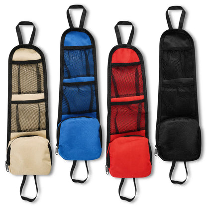 Universal Car Seat Organizer, Auto Seat Side Storage Hanging Bag with Multi-Pocket, Drink Holder, Mesh Pockets for Phone