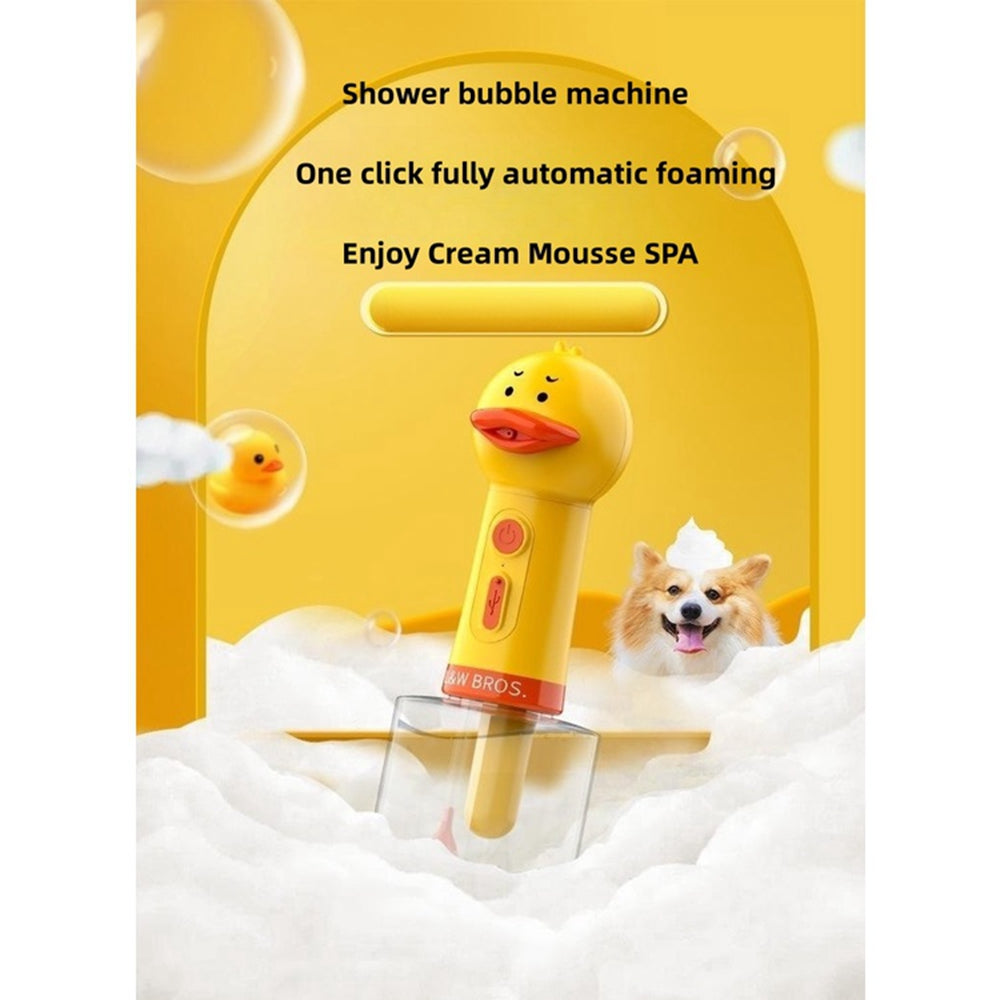Yellow Duck Pet Cleaning Bathing Electric Foam Machine USB Charging Automatic Soap Dispenser For Do 3