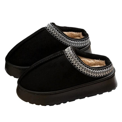 Winter Plush Indoor Outdoor Slippers With Anti Slip Sole And Embroidered Design 8