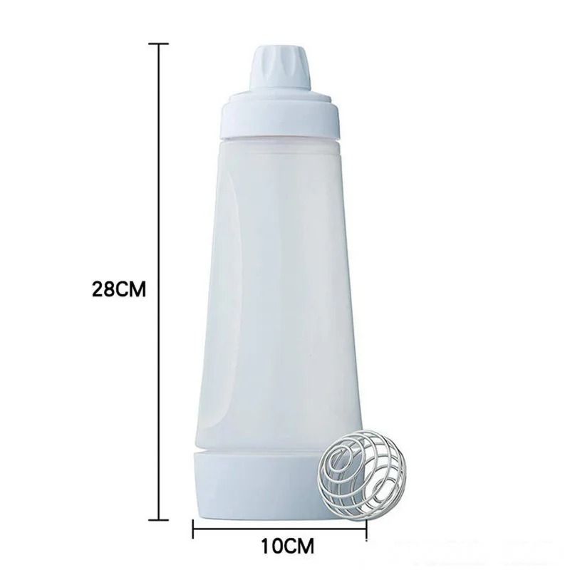 Pancake Batter Mixing Bottle With Blender Ball And Wire Whisk 6