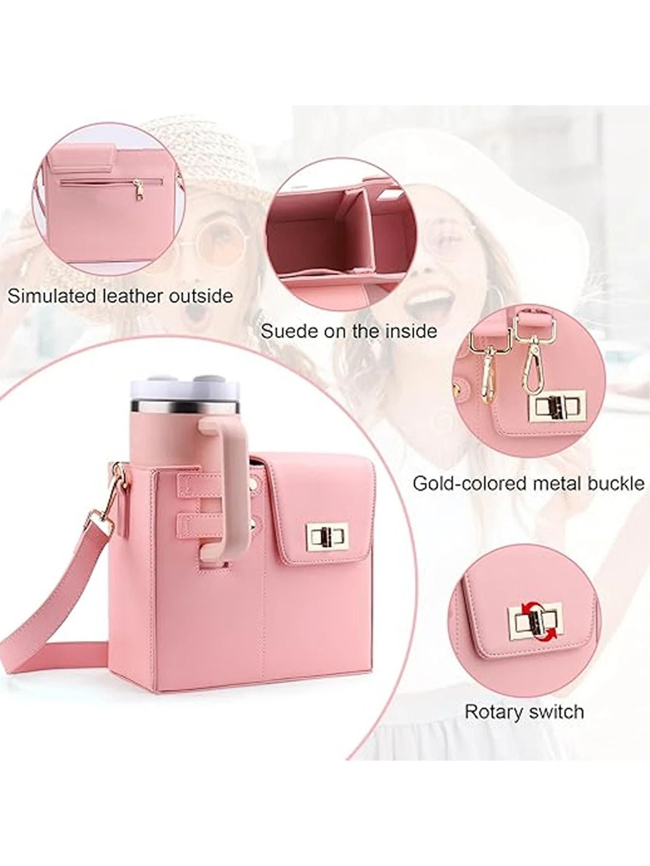 Outdoor Portable Crossbody Water Bottle Storage Bag With Adjustable Shoulder Strap 3