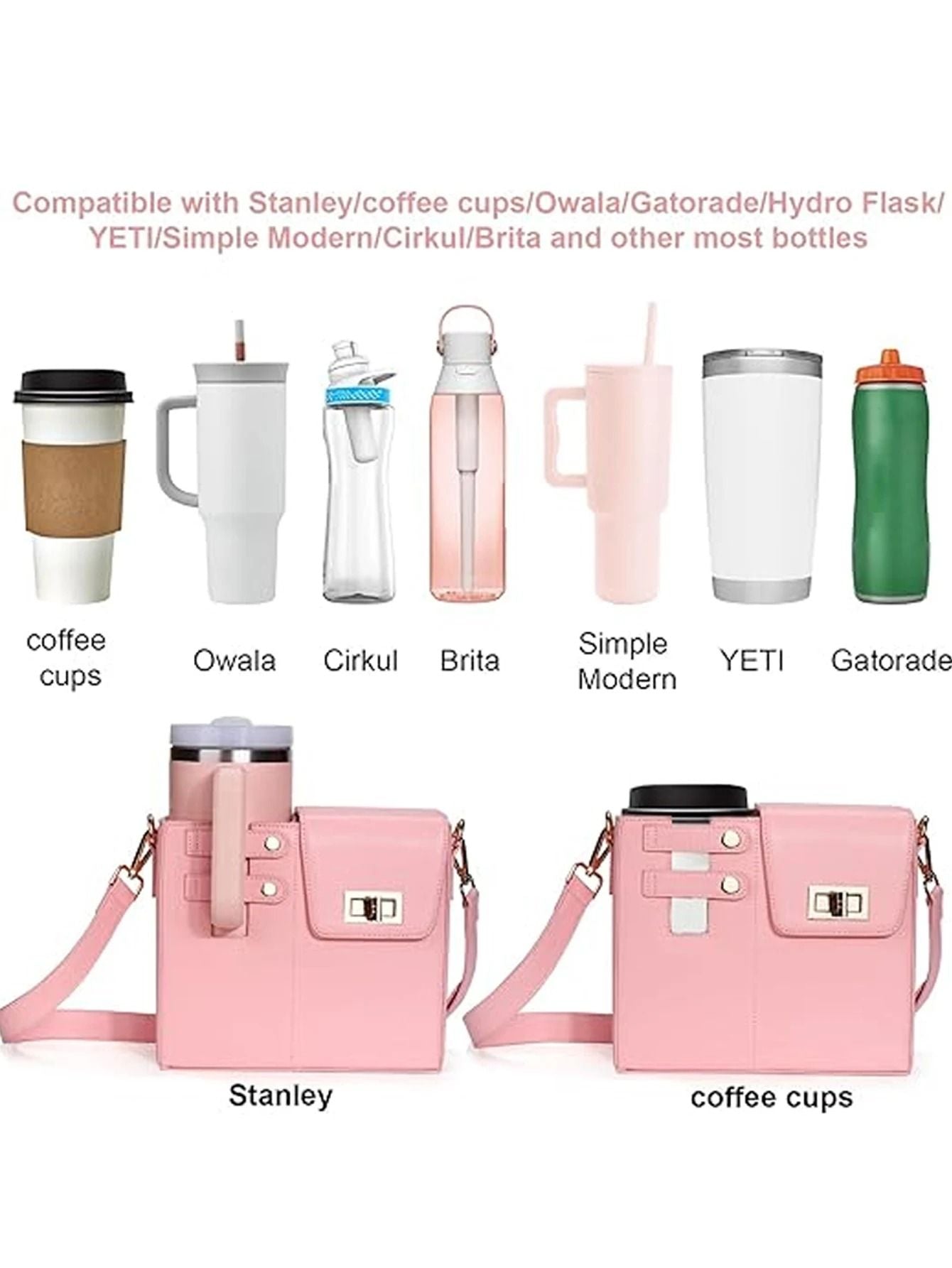 Outdoor Portable Crossbody Water Bottle Storage Bag With Adjustable Shoulder Strap 5