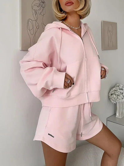 Womens Summer Cotton Two Piece Shorts Set With Oversize Top 11