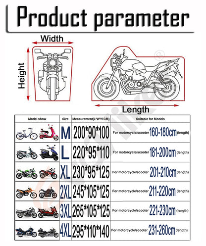 Universal Motorcycle Cover Waterproof Outdoor UV Protector Dustproof Bike  Scooter Covers 9